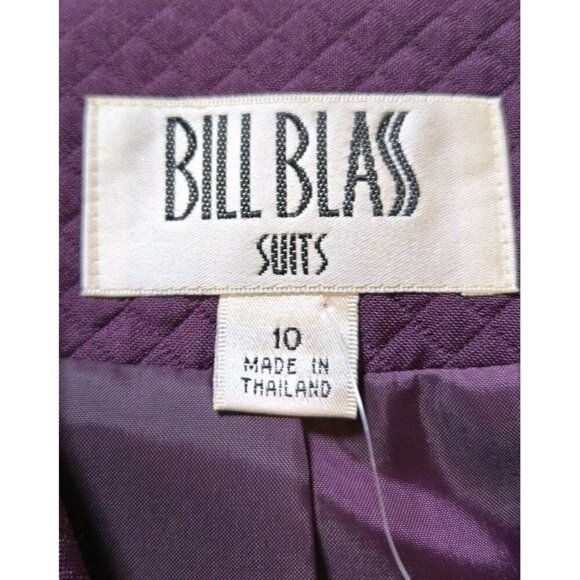 Bill Blass Skirt Suit Womens Violet Quilted Circle Pockets 10 Purple NWT Vintage - Picture 9 of 16